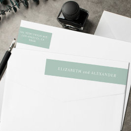 シンプルミニマルセージ緑差出人住所 ラップアラウンドラベル