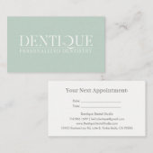 シンプルミニマルソフトミントグリーンロゴアポイントメント 名刺 (正面/裏面)