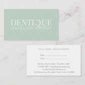 シンプルミニマルソフトミントグリーンロゴアポイントメント 名刺 (正面/裏面)