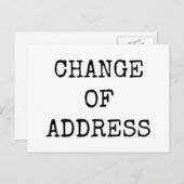 シンプルミニマルタイポグラフィのアドレス移動の変更 ポストカード (正面/裏面)