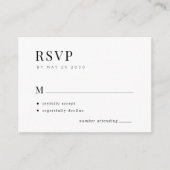 シンプルミニマルタイポグラフィエレガント式RSVP エンクロージャーカード (正面)