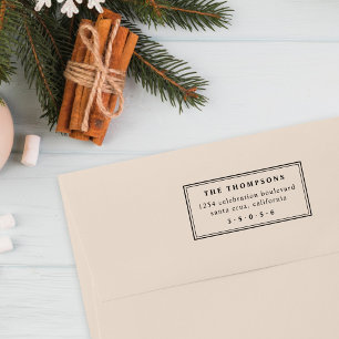 シンプルミニマルタイポグラフィファミリー差出人住所 ラバースタンプ