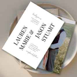 シンプルミニマルタイポグラフィブ結婚ラックの写真 招待状