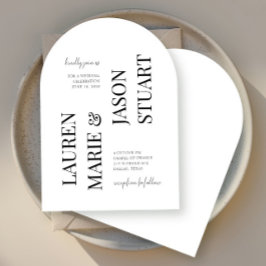 シンプルミニマルタイポグラフィブ結婚ラック 招待状