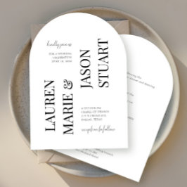 シンプルミニマルタイポグラフィブ結婚ラック 招待状