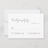 シンプルミニマルタイポグラフィモダンホワイトスタイリッシュ 出欠カード (正面)