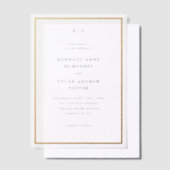 シンプルミニマルタイポグラフィモノグラム結婚のオーバーレイ ベラム紙招待状 (オフセット)