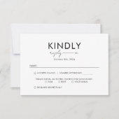 シンプルミニマルタイポグラフィ結婚の 出欠カード (正面)