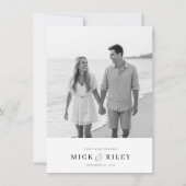 シンプルミニマルタイポグラフィ結婚写真 サンキューカード (正面)