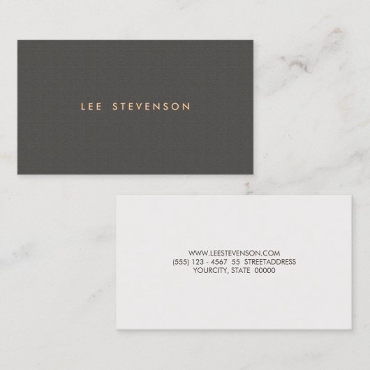 シンプルミニマルダークタウペブラウン 名刺 (正面/裏面)