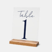 シンプルミニマルダークブルー文字結婚ズ アクリルサイン (傾斜)