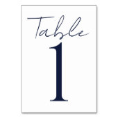 シンプルミニマルダークブルー文字結婚ズ テーブルナンバー (裏面)
