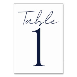 シンプルミニマルダークブルー文字結婚ズ テーブルナンバー