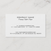 シンプルミニマルデザインカスタムブラックテキスト 名刺 (裏面)