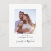 シンプルミニマルデザイン日付はがきを保存 インビテーションポストカード (正面)