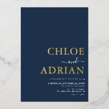 シンプルミニマルネイビー結婚ブルー金ゴールド