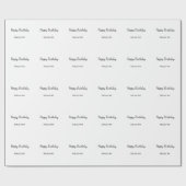 シンプルミニマルハッピーバースデーのテキスト名の追加 ラッピングペーパー (フラット)