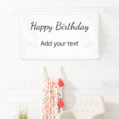 シンプルミニマルハッピーバースデーのテキスト名の追加 横断幕 (インサイチュ)