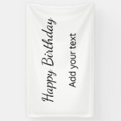 シンプルミニマルハッピーバースデーのテキスト名の追加 横断幕 (縦)