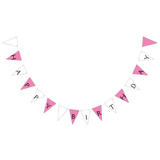 シンプルミニマルハッピーバースデーカスタムバンティング旗 バンティングフラッグ (全)