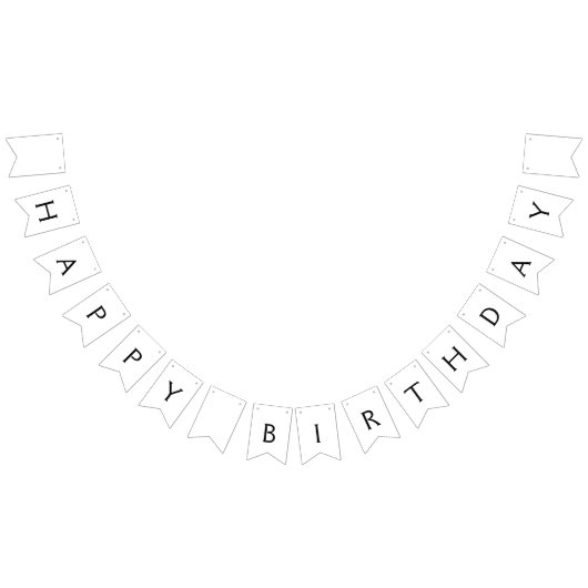 シンプルミニマルハッピーバースデーカスタム バンティングフラッグ (全)
