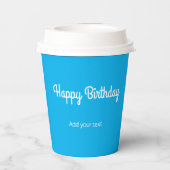 シンプルミニマルハッピーバースデーテキスト名を追加p 紙コップ (裏面)
