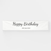 シンプルミニマルハッピーバースデーテキスト名bを追加 横断幕 (横)