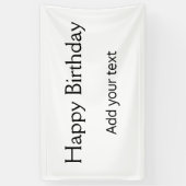 シンプルミニマルハッピーバースデーテキスト名bを追加 横断幕 (縦)