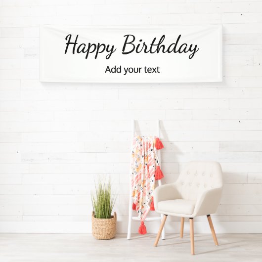 シンプルミニマルハッピーバースデーテキスト名bを追加 横断幕 (インサイチュ)