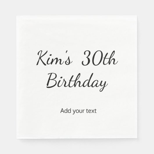 シンプルミニマルハッピーバースデー スタンダードランチョンナプキン (正面)