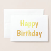シンプルミニマルハッピーバースデー 箔カード (封筒付き正面)