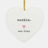 シンプルミニマルハートカスタム年ニューアンティ セラミックオーナメント (正面)