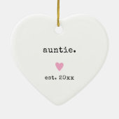 シンプルミニマルハートカスタム年ニューアンティ セラミックオーナメント (裏面)