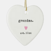 シンプルミニマルハート年カスタムニュー祖母 セラミックオーナメント (右)