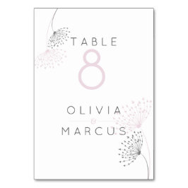 シンプルミニマルバラピンクとグレー テーブルナンバー