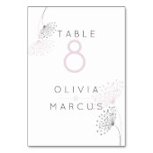 シンプルミニマルバラピンクとグレー テーブルナンバー (裏面)