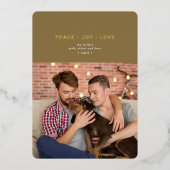 シンプルミニマルピースジョイ愛グリーン金ゴールド 箔シーズンカード (正面)