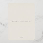 シンプルミニマルピースジョイ愛グリーン金ゴールド 箔シーズンカード (裏面)