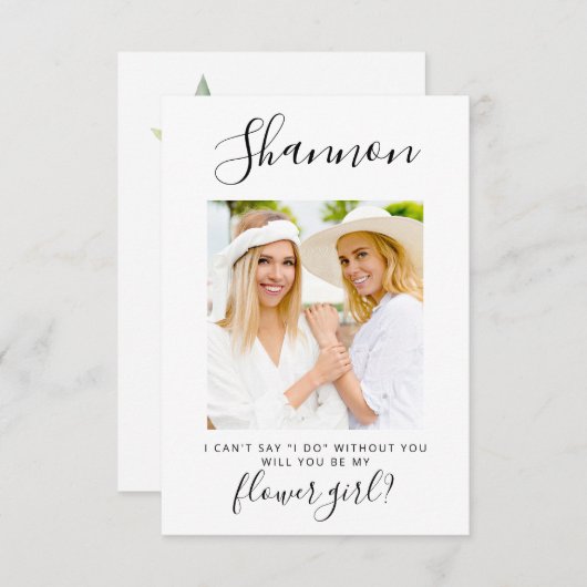 シンプルミニマルフォトフラワー招待状 招待状 (正面/裏面)