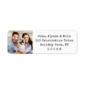 シンプルミニマルフォトブラック&ホワイト差出人住所 ラベル (正面)