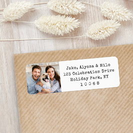 シンプルミニマルフォトブラック&ホワイト差出人住所 ラベル