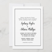 シンプルミニマルフォーマルラ写結婚真 招待状 (正面)