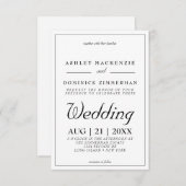 シンプルミニマルフォーマル結婚s 招待状 (正面/裏面)