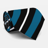 シンプルミニマルフォーマル黒青ストライプ白 ネクタイ (ロール)