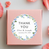 シンプルミニマルフローラカスタムサンキュー結婚ズ ラウンドシール