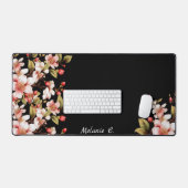 シンプルミニマルフローラ水の色のパターン名 デスクマット (キーボード&マウス)