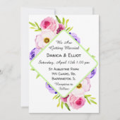 シンプルミニマルフローラ結婚ズ 招待状 (正面)