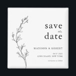 シンプルミニマルフローラ結婚式の日付の保存 マグネット<br><div class="desc">シンプルミニマルフローラ結婚式の日付の保存</div>