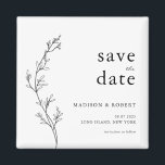 シンプルミニマルフローラ結婚式の日付の保存 マグネット<br><div class="desc">シンプルミニマルフローラ結婚式の日付の保存</div>