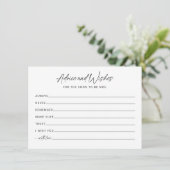 シンプルミニマルブライダルシャワーアドバイスカード エンクロージャーカード (スタンド正面)